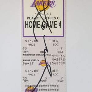 1996 Kobe Bryant signed playoff ticket (rookie)